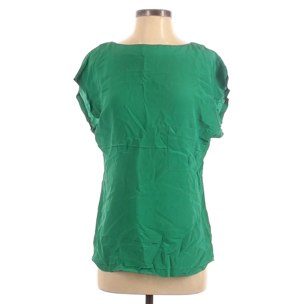 LAST CHANCE—Valette green silk shell